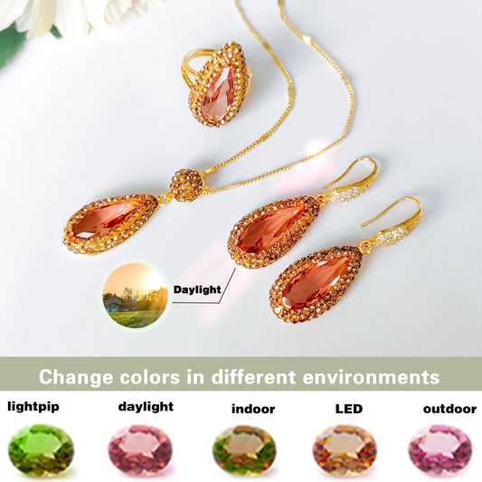 Elegant Color-changing stone Jewelry Set