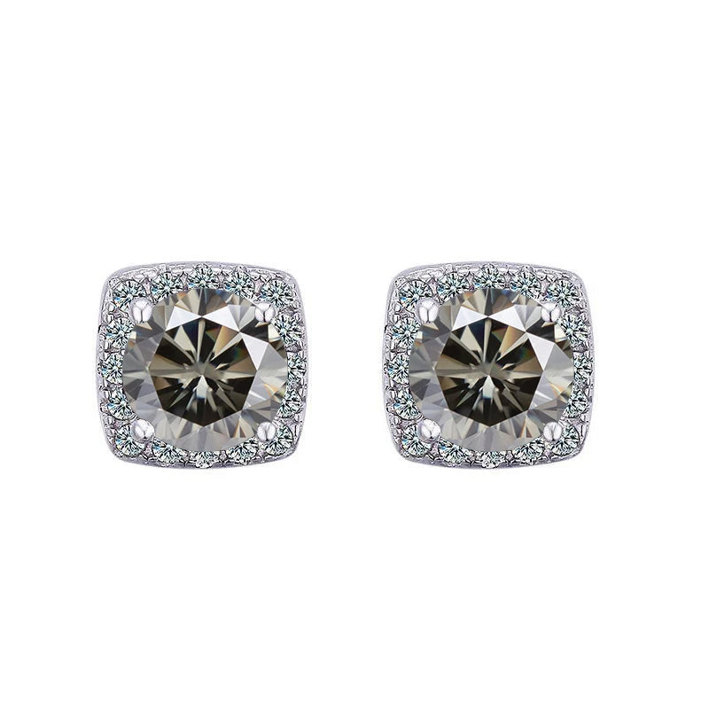 Classic Real Moissanite, S925 Sterling Silver Earrings